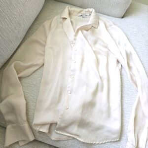 Forever 21 Cream Button Down Shirt / Cover Up